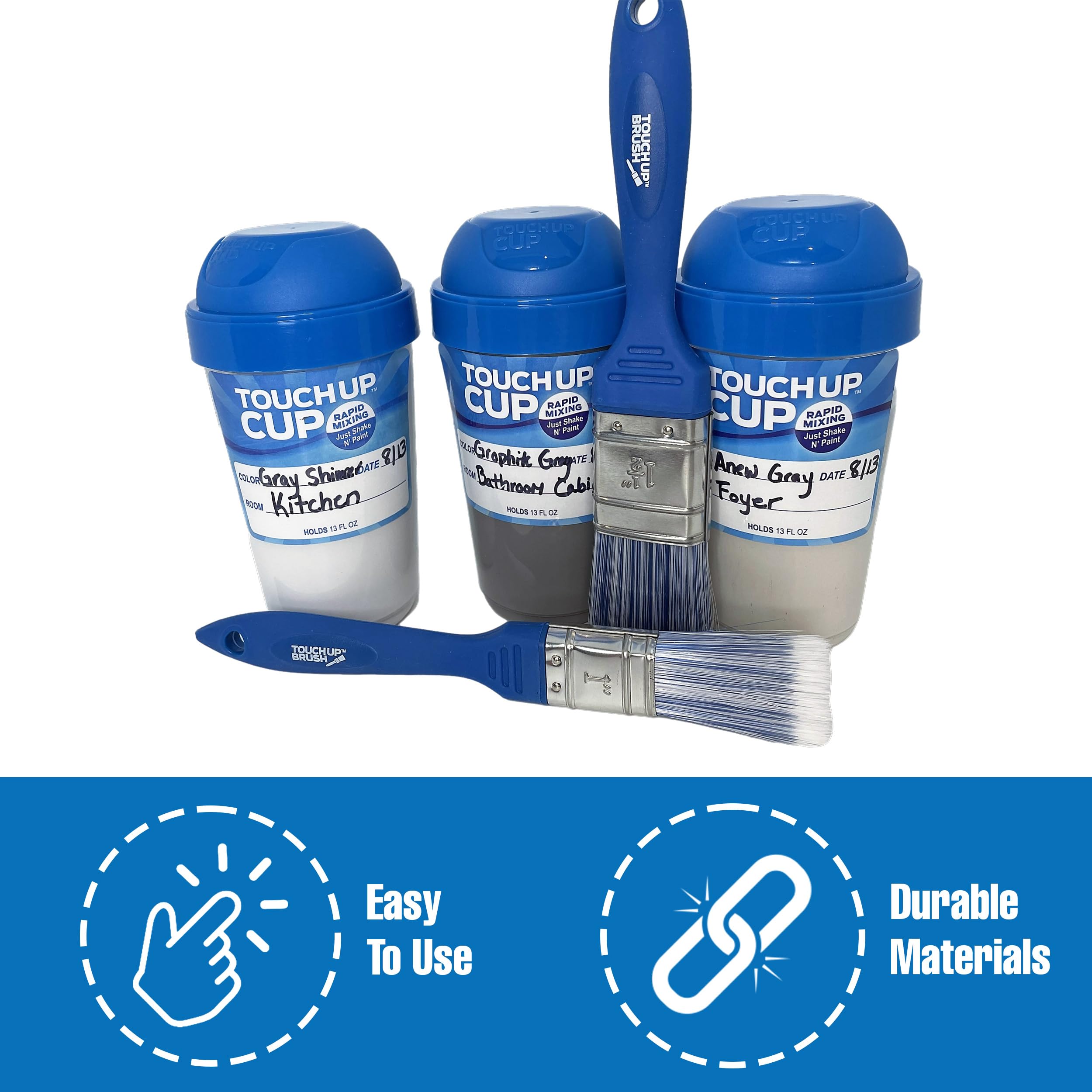 Premium Touch Up Paint Brushes for Walls, Trim & Edges - 2 Pack Home Improvement Painting Kit (As Seen on Shark Tank) - Perfect for DIY Projects, Small Repairs & Professional Finishes