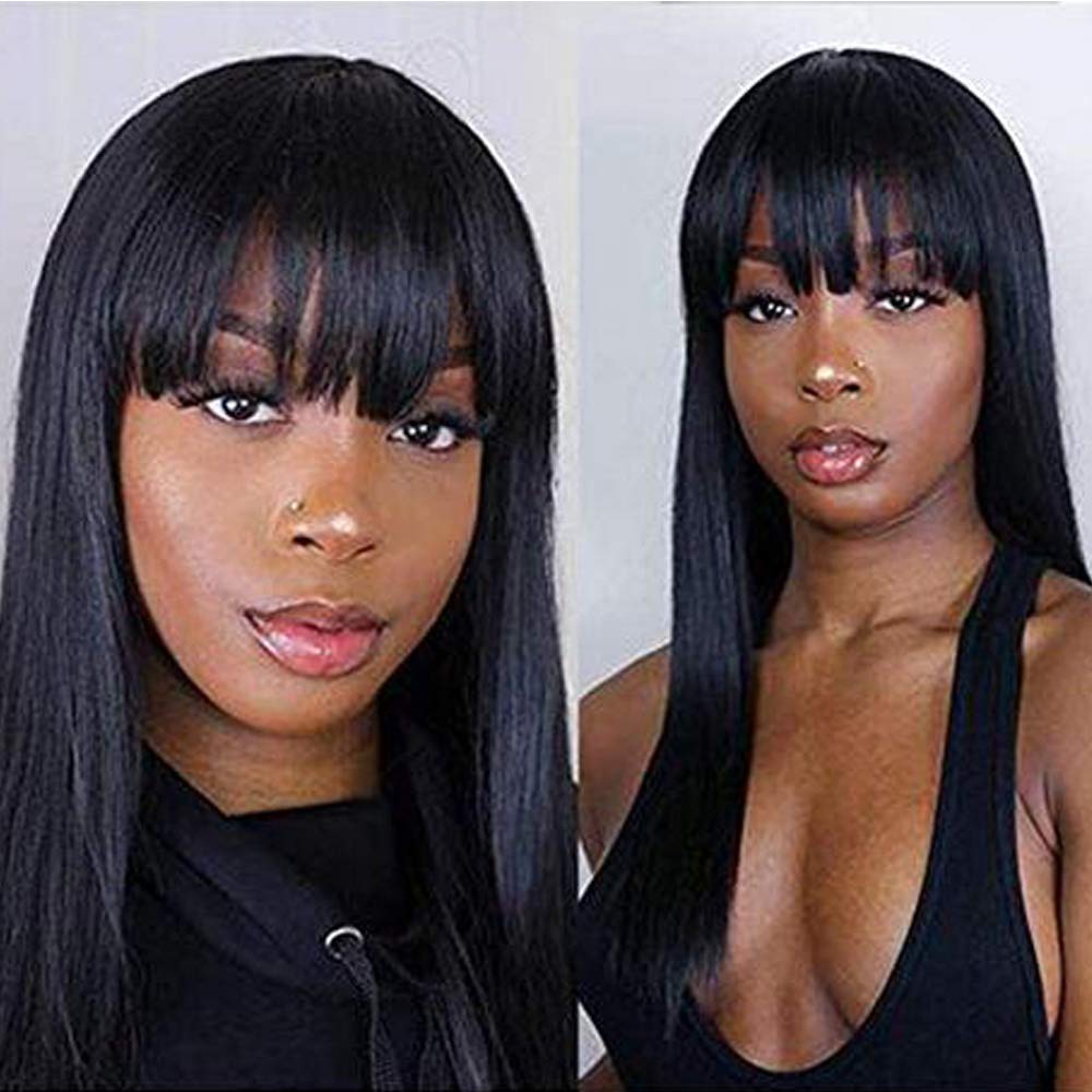 13x6 HD Transparent Lace Front Straight Human Hair Wig - 22 Inch 150 Density Peruvian Virgin Hair for Black Women | Natural Color, Breathable & Comfortable for Daily Wear, Parties & Special Occasions