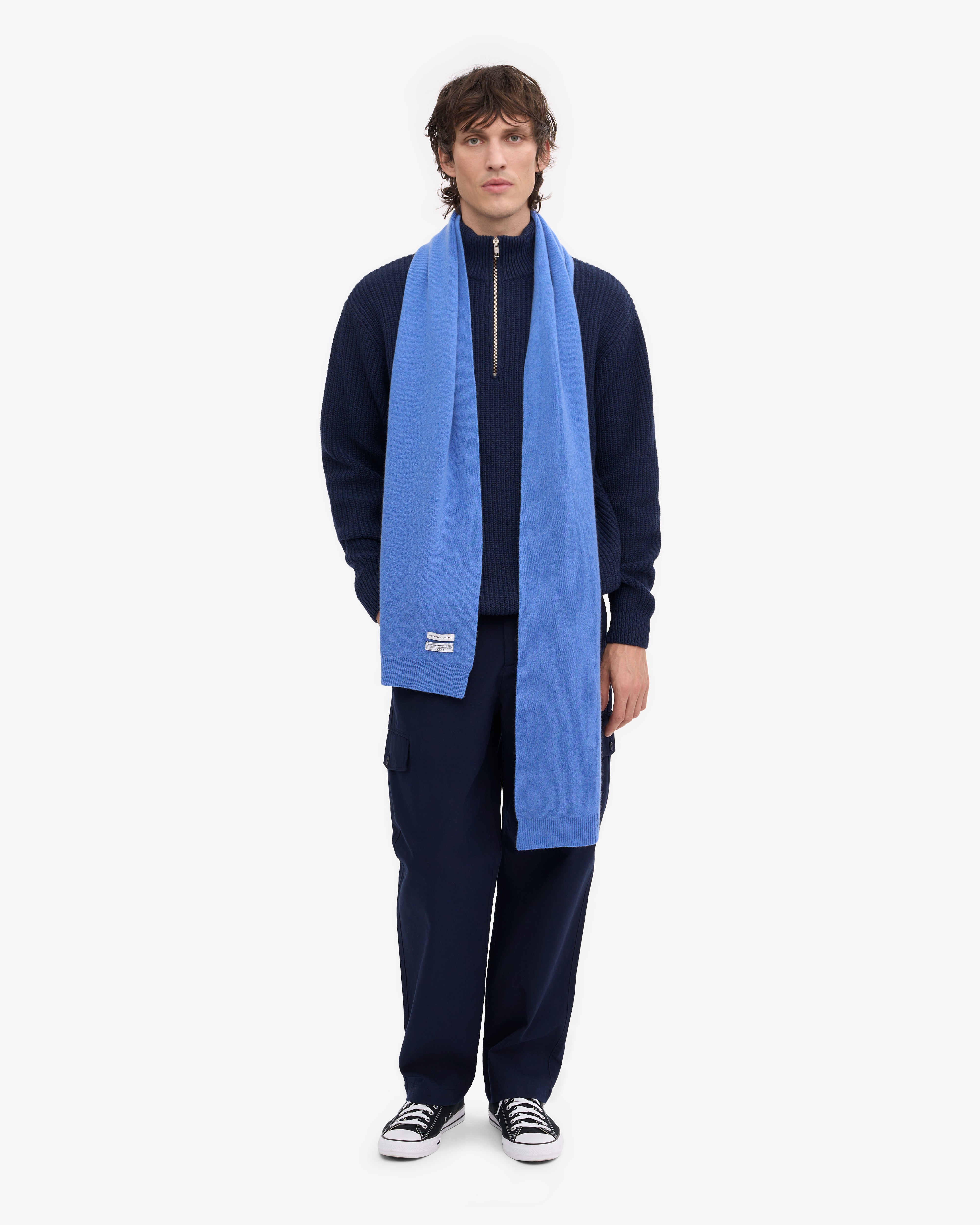 Premium Merino Wool Scarf - Soft & Warm Winter Accessory in Pacific Blue - Perfect for Cold Weather & Outdoor Activities