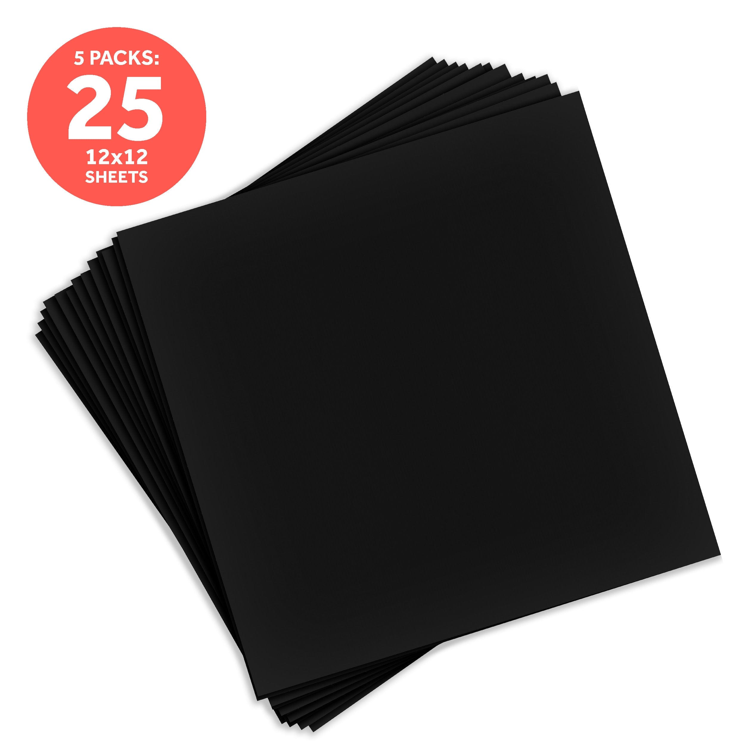 5-Pack Classic Jet Black 12x12 Cardstock (9132E5) - Perfect for Scrapbooking, Card Making & DIY Crafts