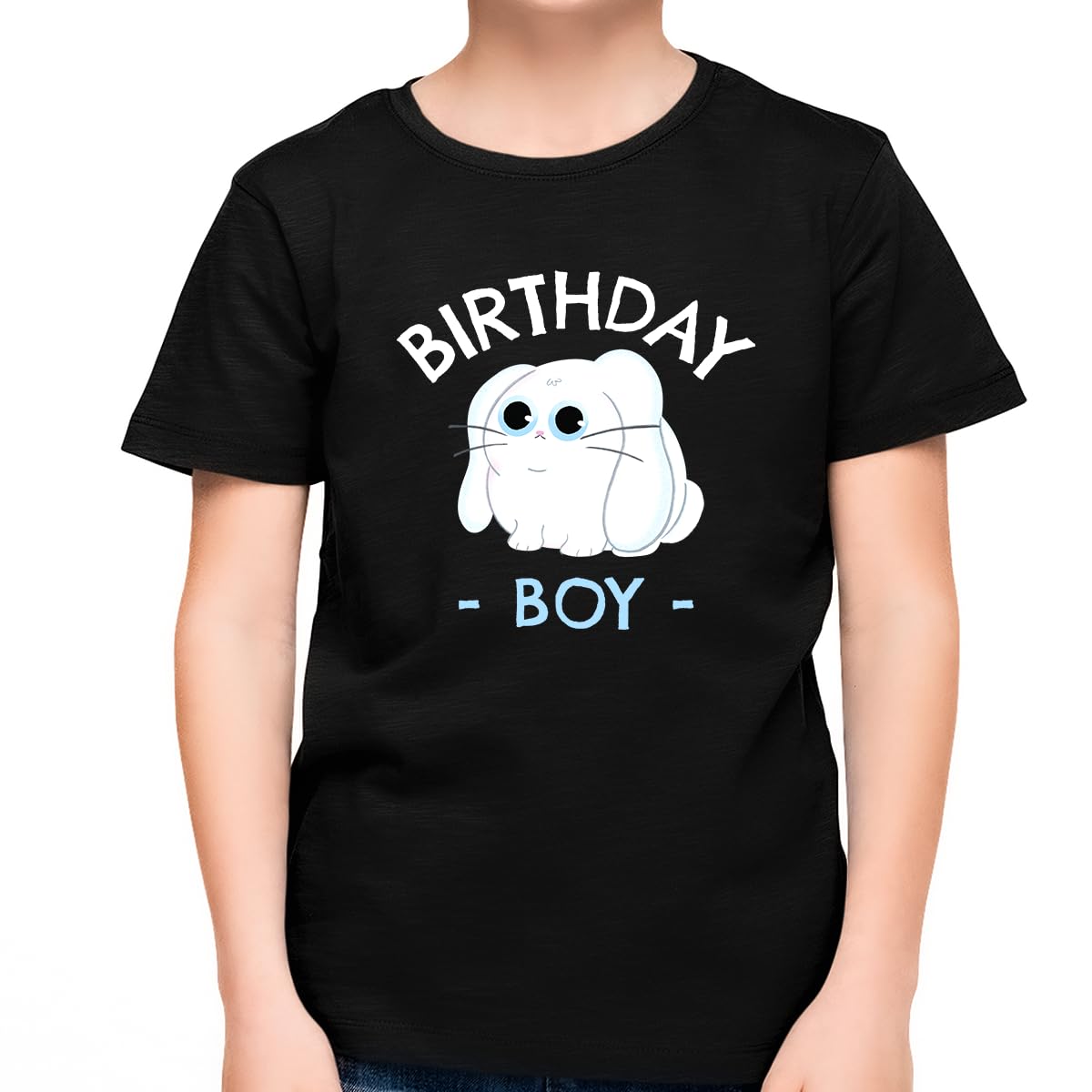 Fire Fit Designs Birthday Boy Shirt - Cute Bunny Cake Graphic Tee for Boys | Toddler & Kids Birthday Outfit for Parties, Photos & Special Occasions