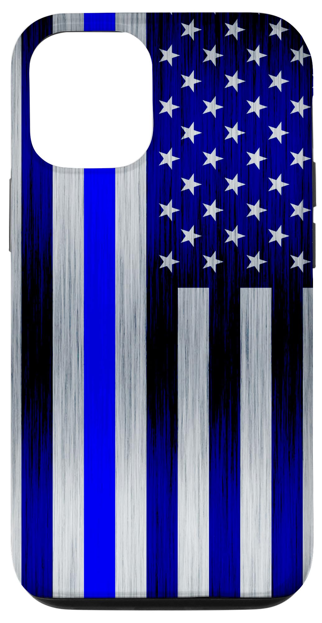 iPhone 12/12 Pro Thin Blue Line American Flag Case - Police & First Responder Support - Protective Phone Cover for Patriotic Americans