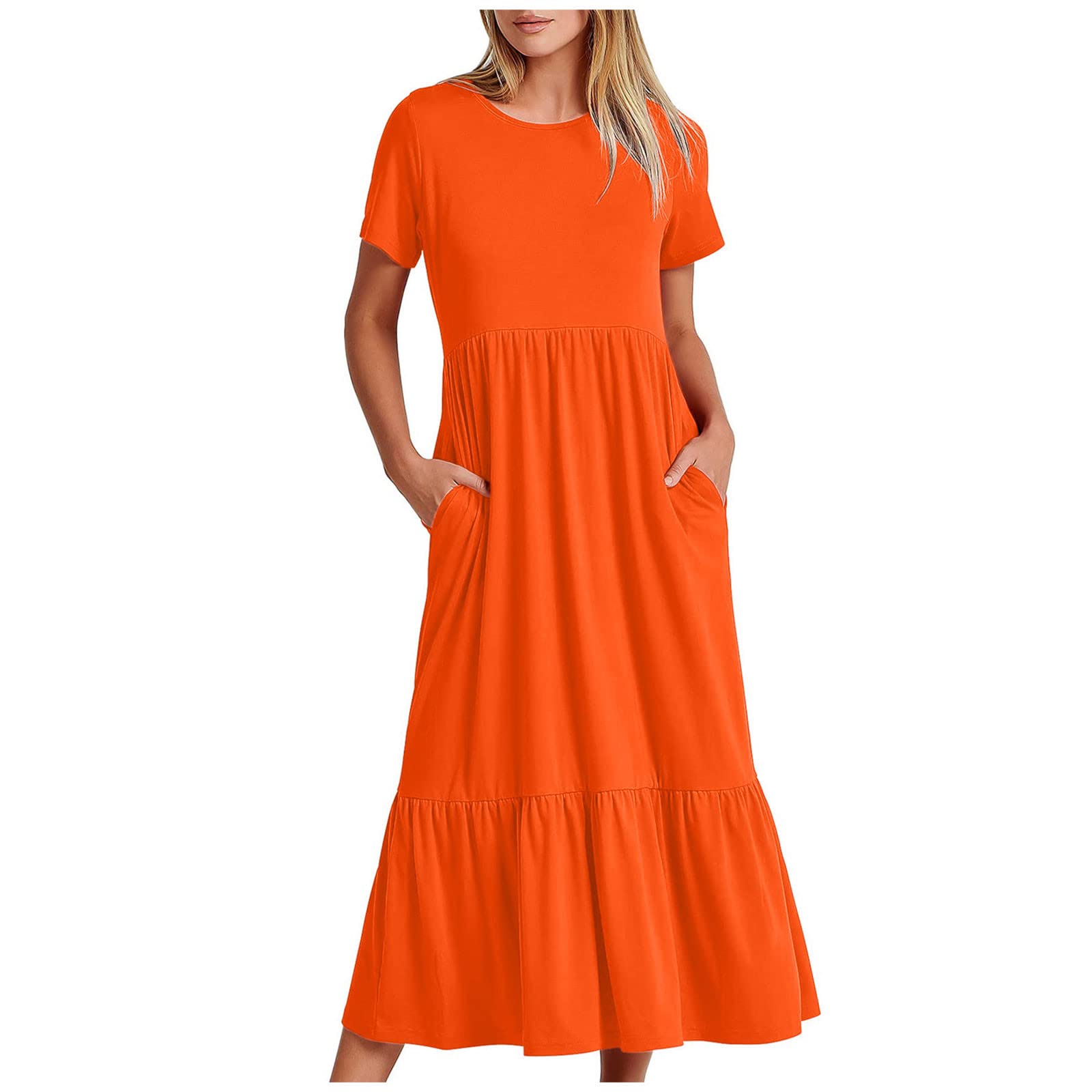 Best Women's Midi & Maxi Dresses 2024 - Sleeved Tiered Summer & Vacation Long Dresses | Prime Day Deals & Clearance | Perfect for Beach, Travel, and Casual Outings