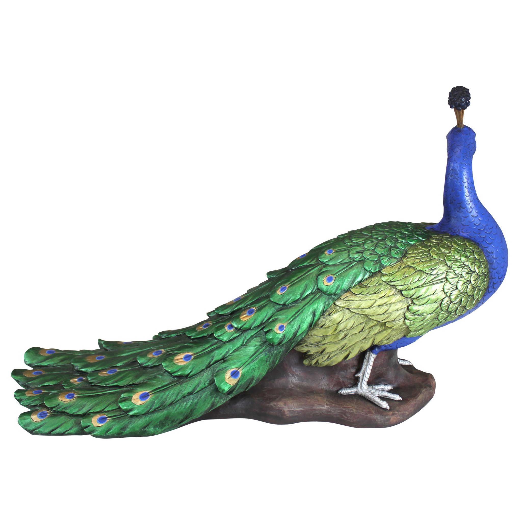 Design Toscano The Regal Peacock Garden Statue - Elegant Outdoor Decor for Patio, Lawn & Garden - Perfect for Backyard, Poolside & Landscape Decoration