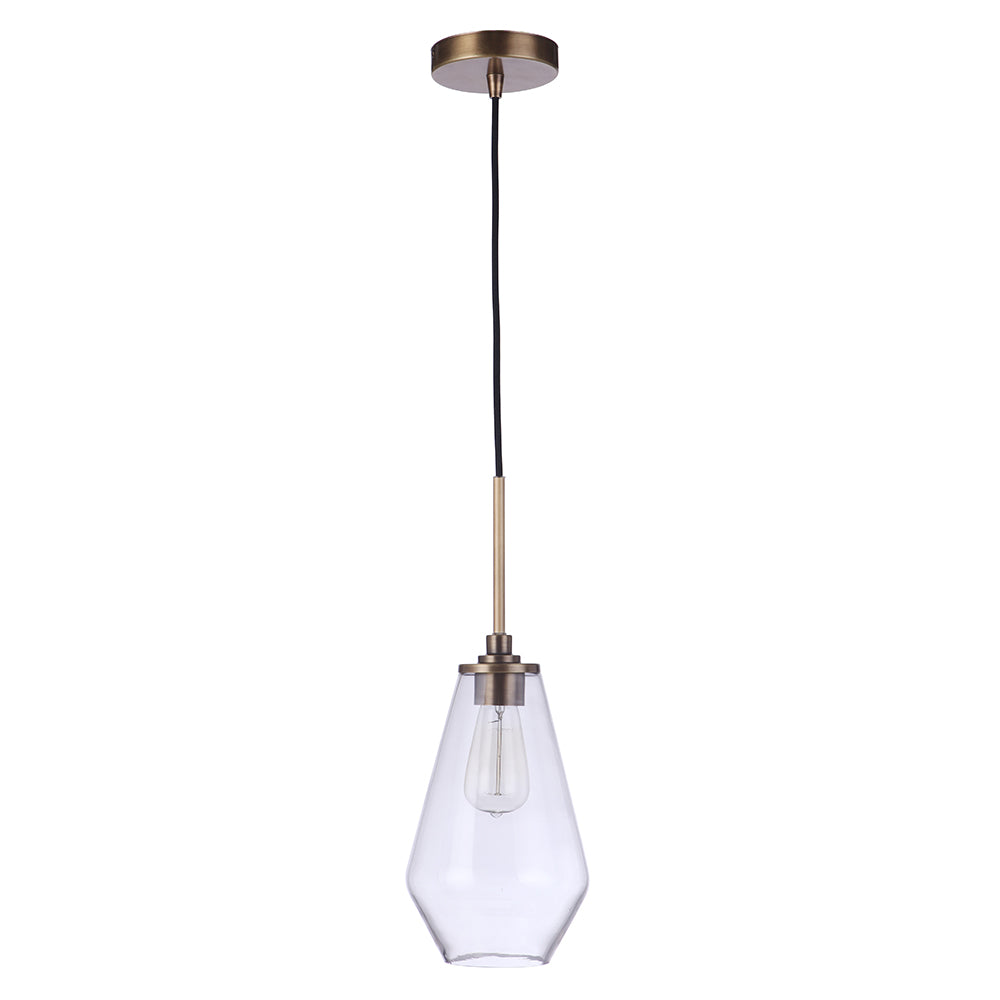 Nimbus 1 Light Pendant in Brass - Modern Hanging Light Fixture for Kitchen Island, Dining Room & Bedroom Lighting