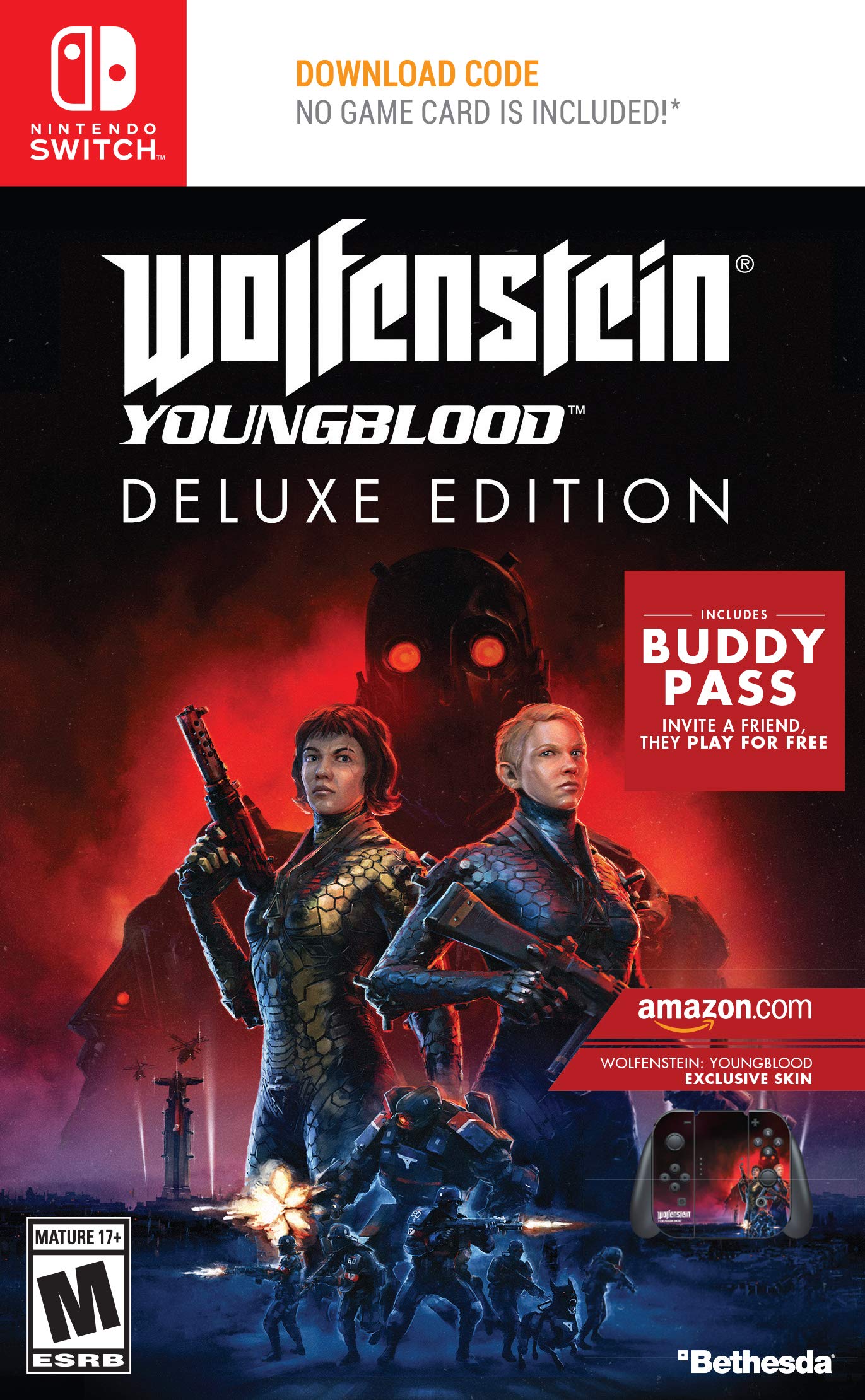 Wolfenstein: Youngblood - Nintendo Switch Deluxe Edition with Exclusive Bonus | First-Person Shooter Game for Teens & Adults | Perfect for Home Entertainment & Travel Gaming