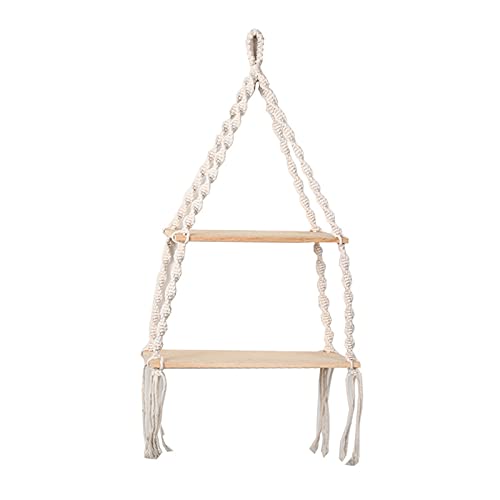 Bohemian Wall Hanging Tapestry - Handwoven Cotton Macrame Storage Rack with Long Tassels, Natural Home Decor for Living Room, Bedroom & Dorm | Perfect for Boho Chic, Farmhouse & Scandinavian Style Decor