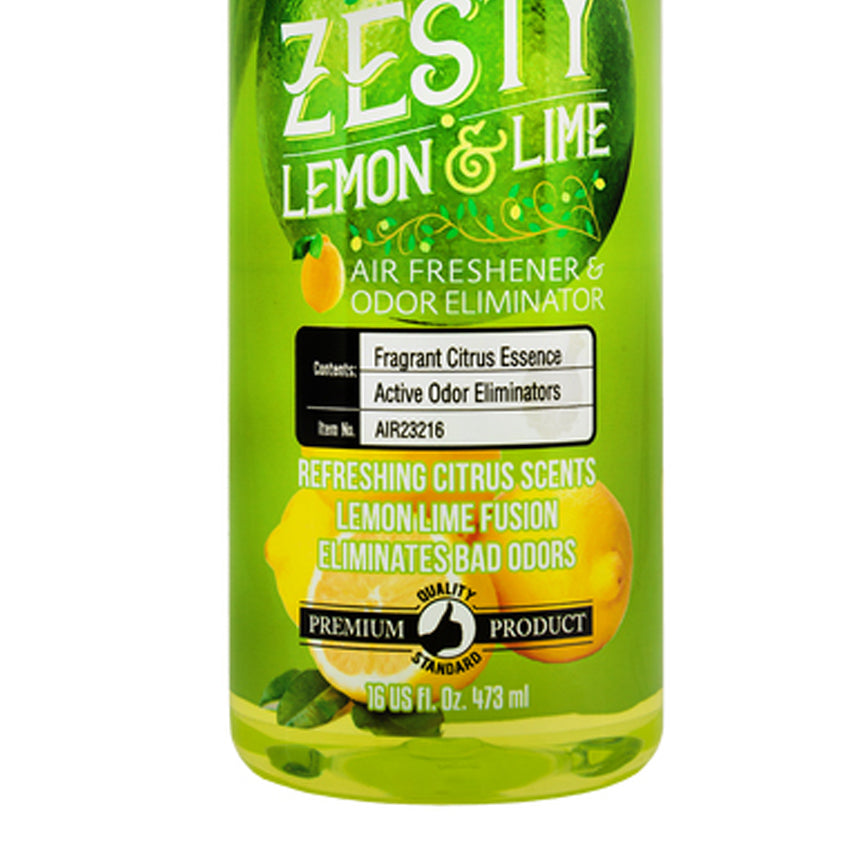 Chemical Guys Zesty Lemon Lime Air Freshener & Odor Eliminator - 16 oz Car Interior Freshener for Cars, Home, Office & Gym | Long-Lasting Citrus Scent