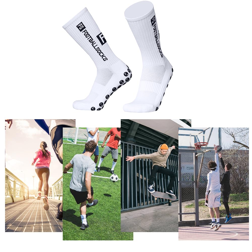 Lixada Unisex Compression Football Socks for Kids & Men - Anti-Slip Athletic Running Soccer Socks with Grips - Perfect for Outdoor Sports, Training & Match Play