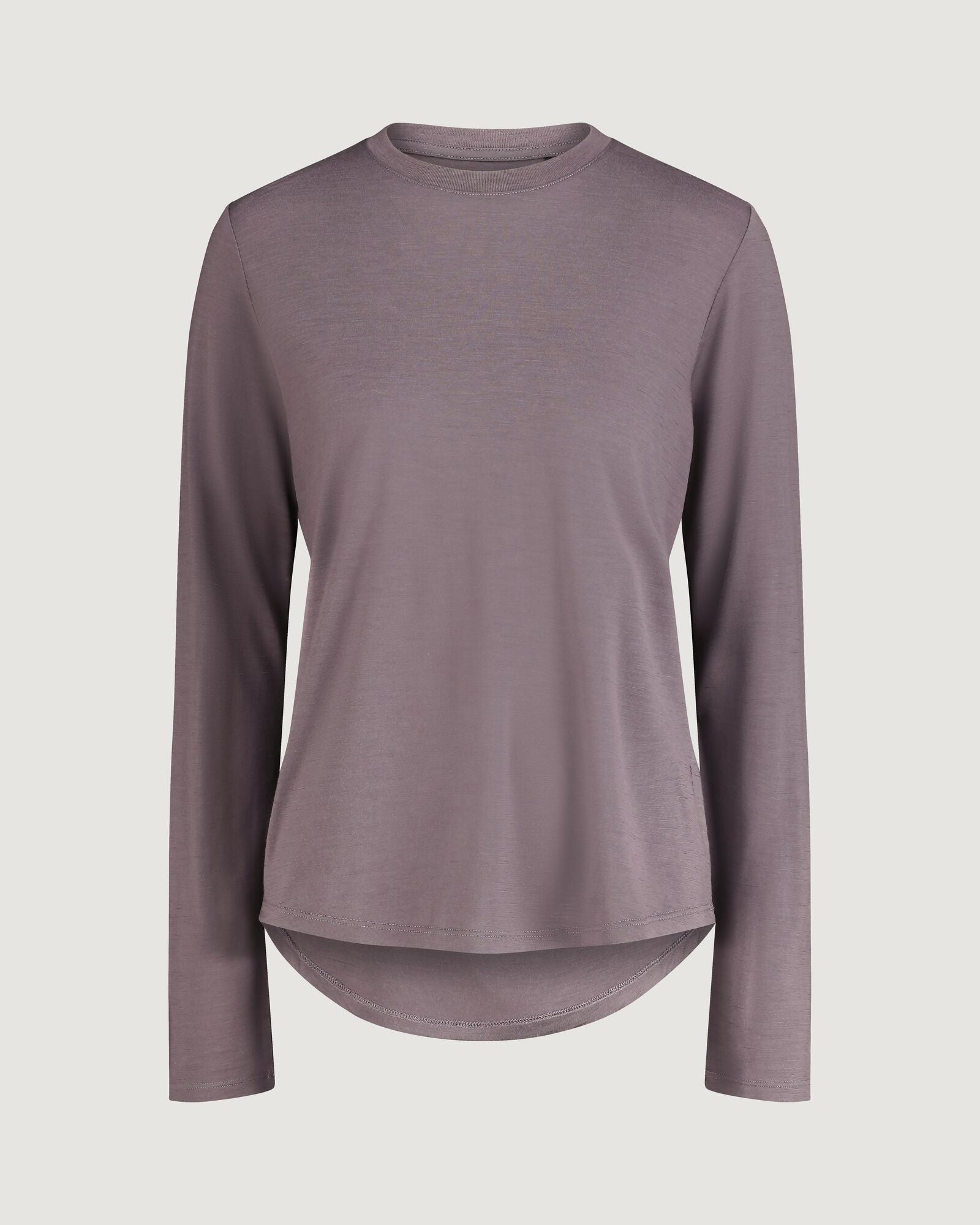 Women's 100% Merino Wool Long Sleeve Crewneck Sweater - Light Quartz | Warm Winter Layering & Casual Outfit Essential