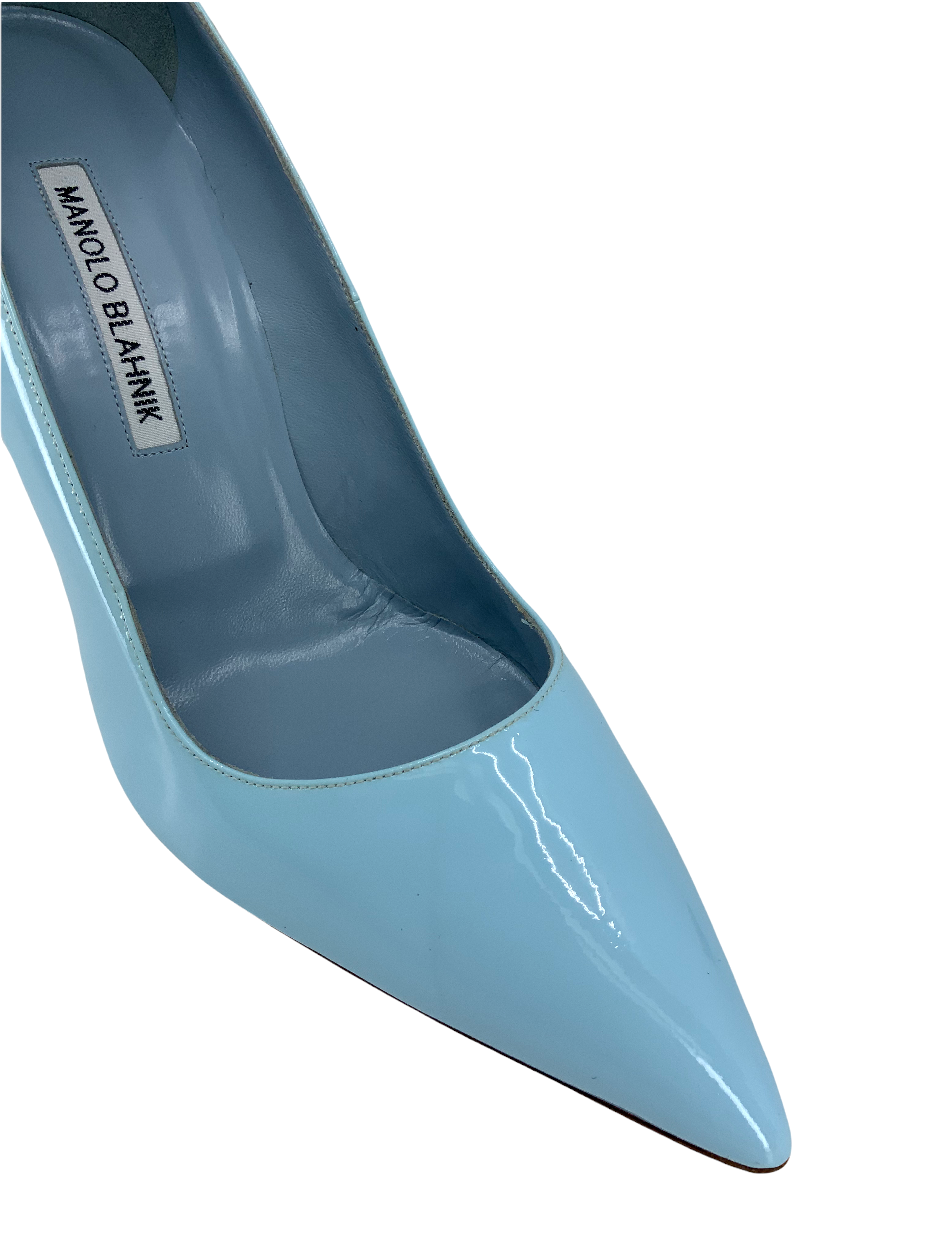 Manolo Blahnik BB Patent Leather Pointed Toe Pumps - Women's Size 8.5 US (38.5 EU) - Classic High Heel Dress Shoes for Wedding, Party & Evening Wear