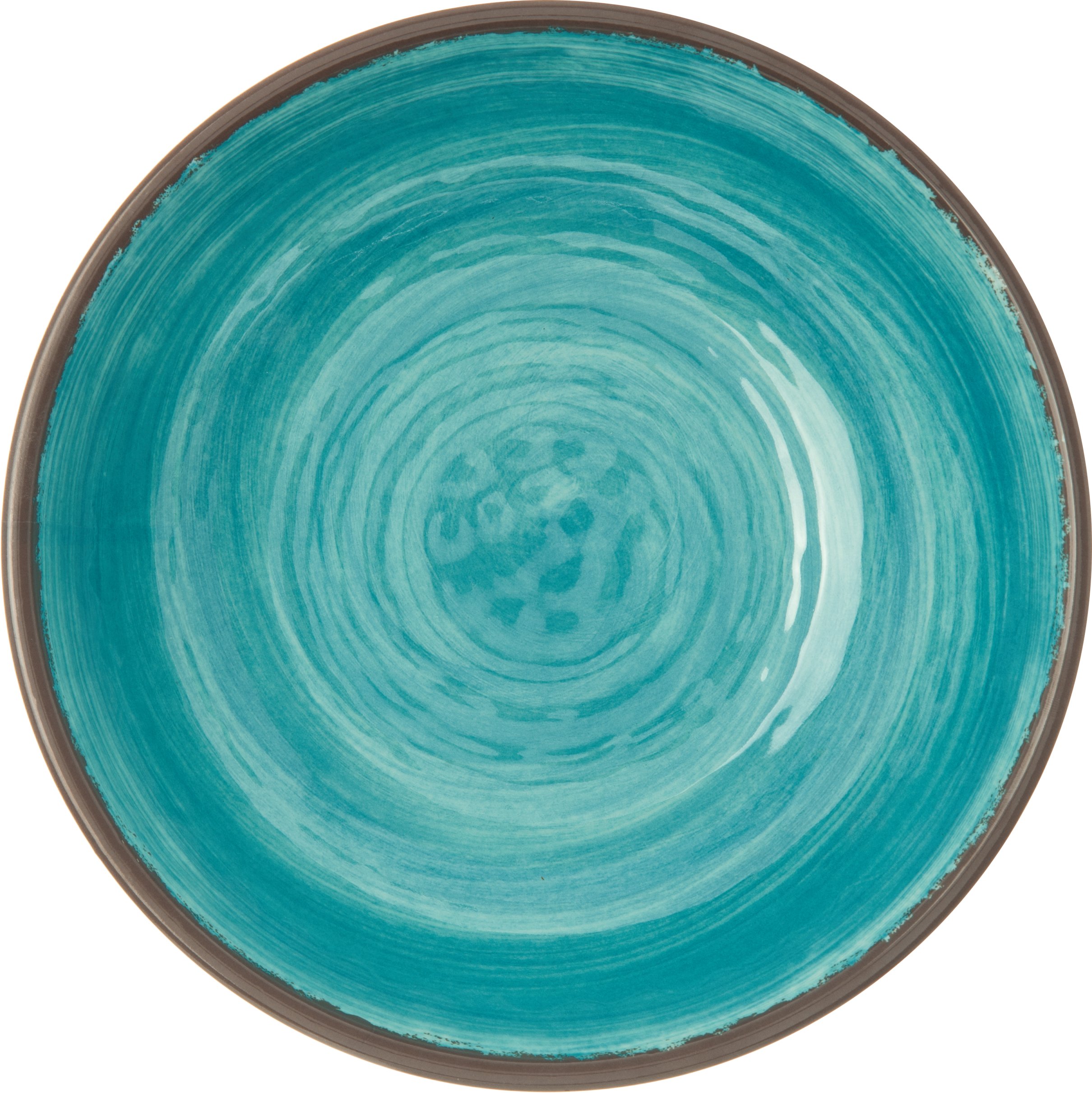 Carlisle 32oz Melamine Reusable Plastic Bowl - Durable Cereal & Soup Bowl for Home, Restaurant & Outdoor Use, Pottery-Style Design, Aqua Color (Pack of 12) - Perfect for Breakfast, Picnics & Daily Dining