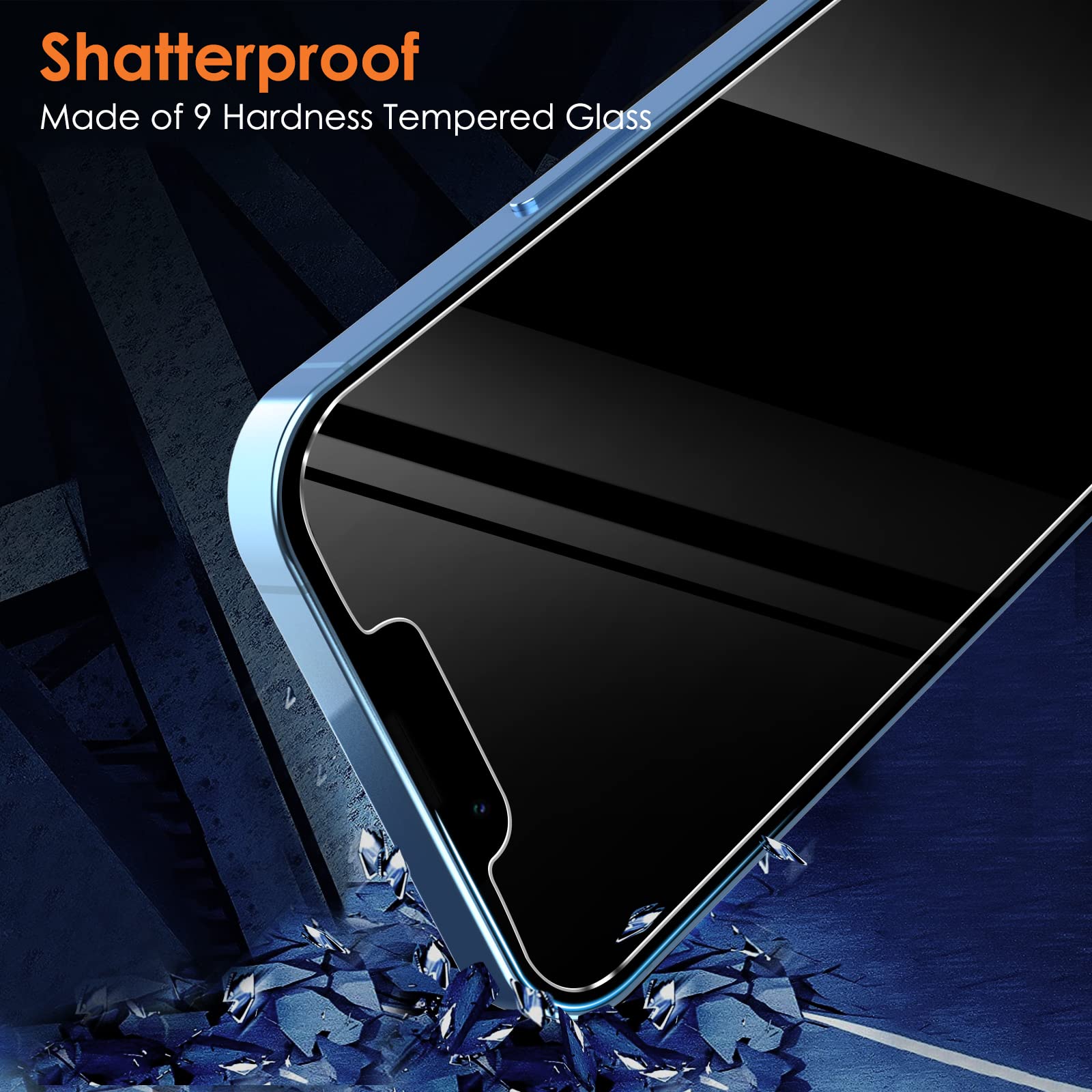 2 Pack Privacy Screen Protector for iPhone 16e/14/13/13 Pro - Anti Spy Tempered Glass with Private Case Friendly Design | Perfect for Office, Banking & Personal Data Protection