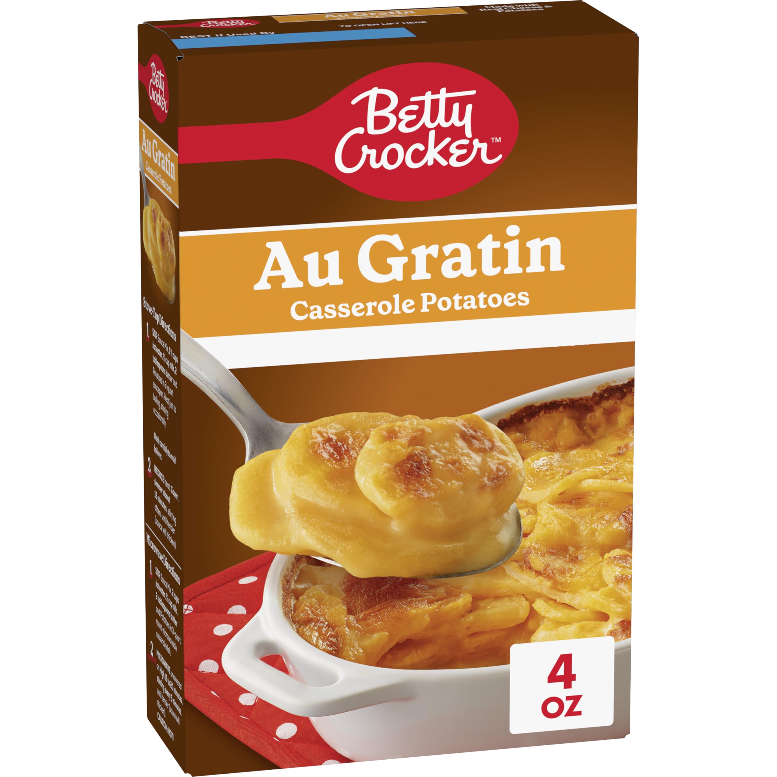 Betty Crocker Au Gratin Casserole Potatoes with Real Cheese - 4 oz Box | Easy Homemade Side Dish for Family Dinners & Holiday Meals
