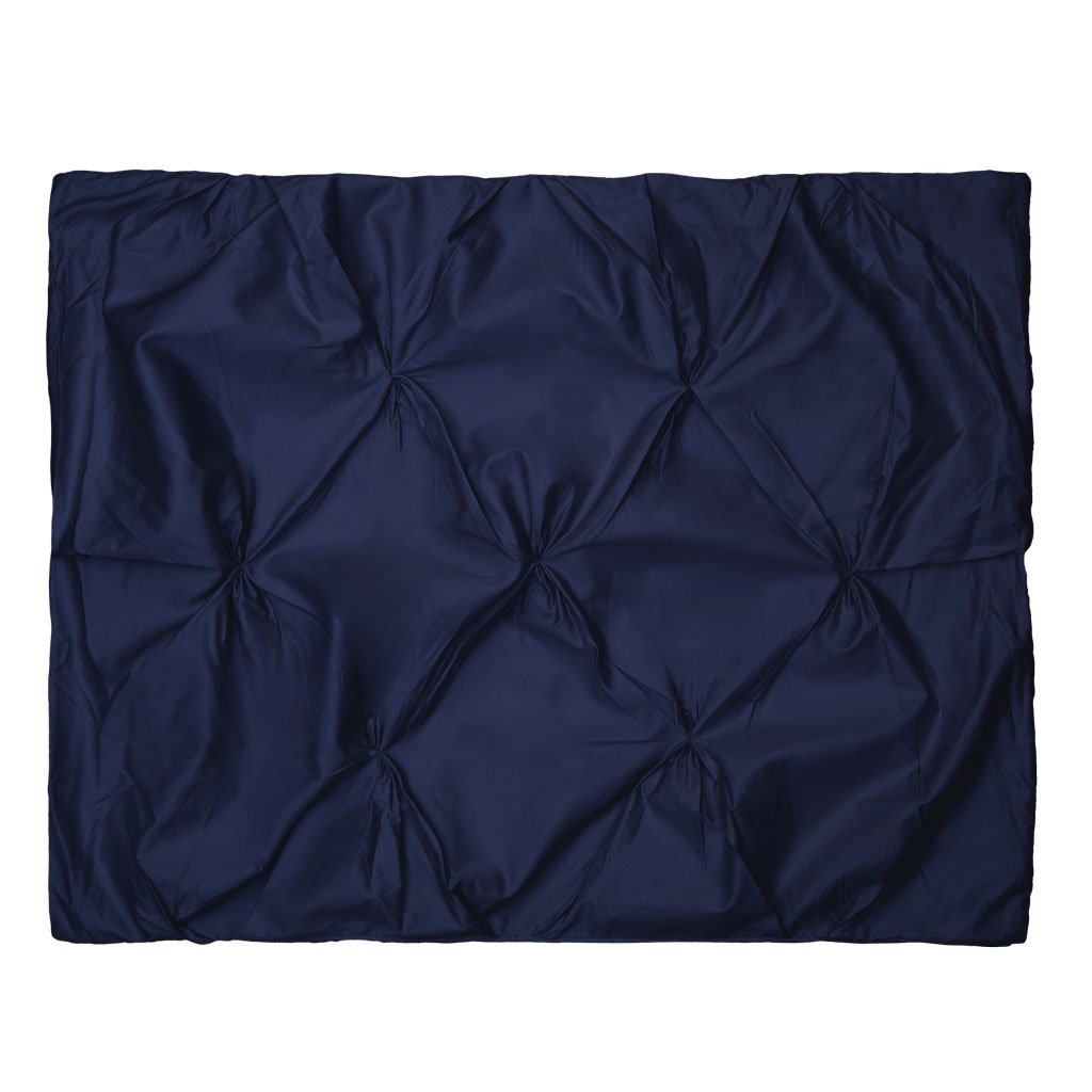 Navy Blue Valencia Pintuck Sham Pair - Luxury Bedding Set for Queen & King Size Beds - Perfect for Master Bedroom & Guest Room Decor