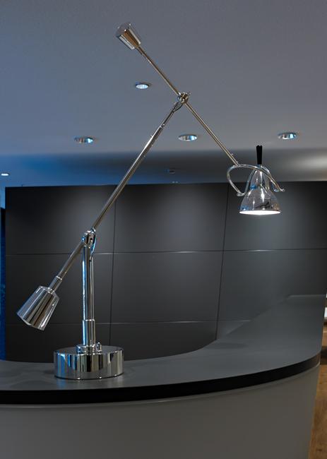 TECNOLUMEN EB 27 Table Lamp - Bauhaus Style Desk Light with Chrome Finish | Perfect for Modern Living Room, Office, or Bedroom Lighting