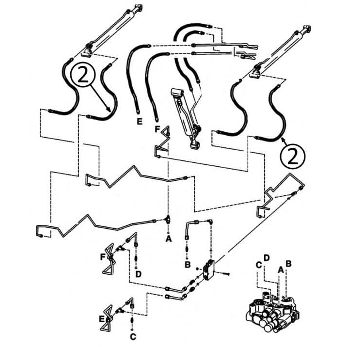 Bobcat 853 Hydraulic Hose for Loader Lift Cylinders - Replacement Hose with Bore Ends #2 - Compatible with Skid Steer Loaders & Construction Equipment