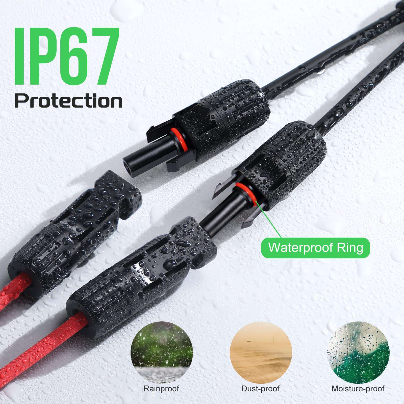 1 Pair Solar Y Branch Parallel Adapter Cable - MC4 Connector for Solar Panels - Weatherproof Solar Panel Extension Wire for RV, Boat & Off-Grid Systems
