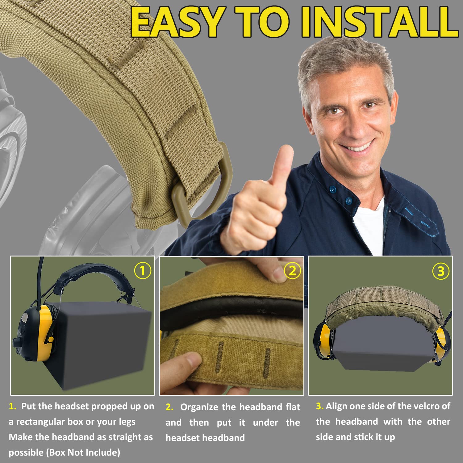 PROHEAR HC01 Tactical Advanced Earmuff Cover - Modular Replacement for 3M WorkTunes, Peltor, Howard Leight, Impact & Walker Razor Headsets (Desert Camo) - Perfect for Shooting Range, Construction & Outdoor Work Protection