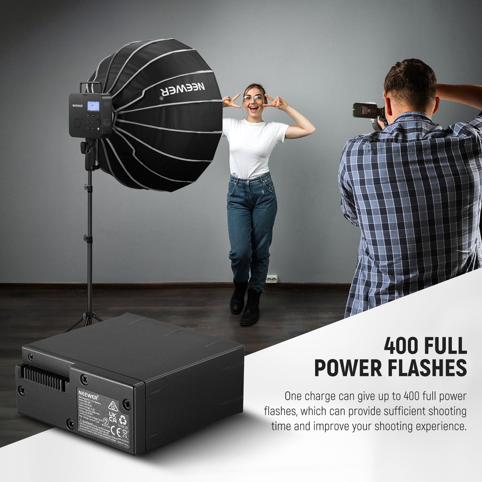 NEEWER NB-Q4 Battery Pack for DSLR Cameras - Rechargeable Li-ion Power Supply for Photography & Video Shooting - Perfect for Outdoor, Studio, and Travel Use