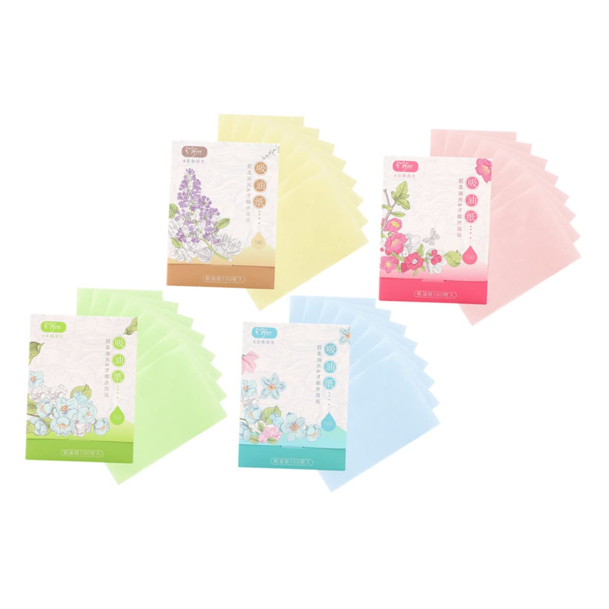 Beautifu 4-Pack Oil Absorbing Blotting Papers for Oily Skin - Natural Rice Paper Facial Blotting Sheets | Portable Oil Control Wipes for Makeup Touch-Ups & Shine Removal On-The-Go