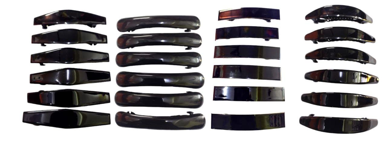 Barrette Hair Clips for Women & Girls - 24pcs Medium Size Black Hair Clips | Hair Accessories for School, Work, Parties & Everyday Styling