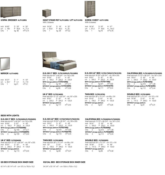 ALF TIVOLI BEDROOM COLLECTION - Modern Bedroom Furniture Set with Nightstand & Dresser - Perfect for Master Bedroom, Guest Room & Apartment Decor
