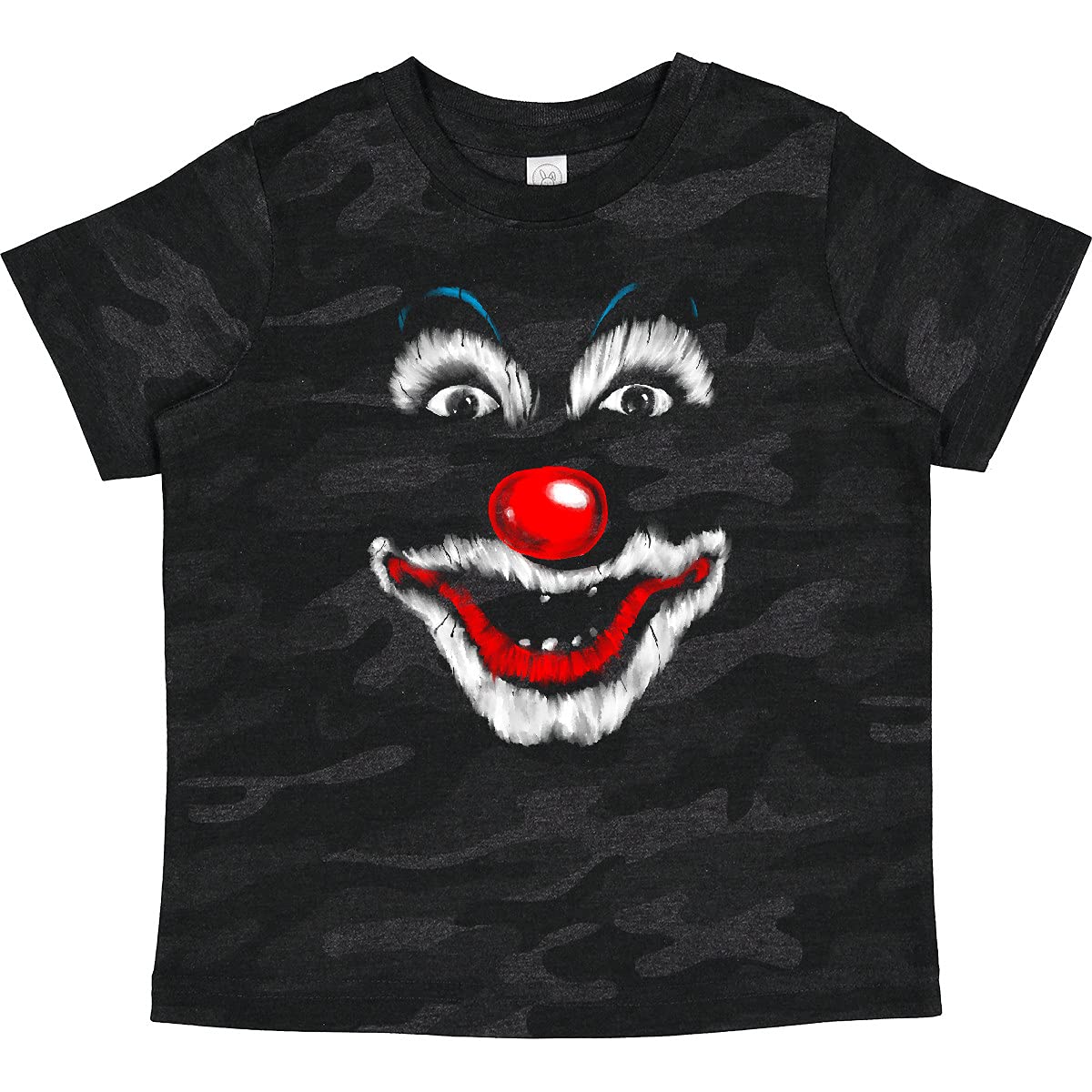 Scary Clown with Toothless Big Smile Toddler T-Shirt | Funny Halloween Costume Top for Kids | Cute & Comfortable Cotton Tee for Boys & Girls | Perfect for Halloween Parties, Dress-Up & Everyday Play