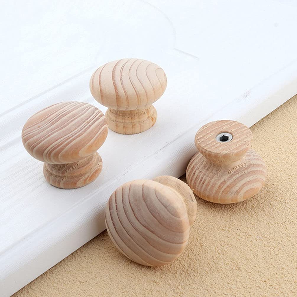 9-Piece Wooden Drawer Handles & Cabinet Knobs - Vintage Style Drawer Pulls for Dressers, Cupboards & Furniture - Perfect for Home Renovation & DIY Projects