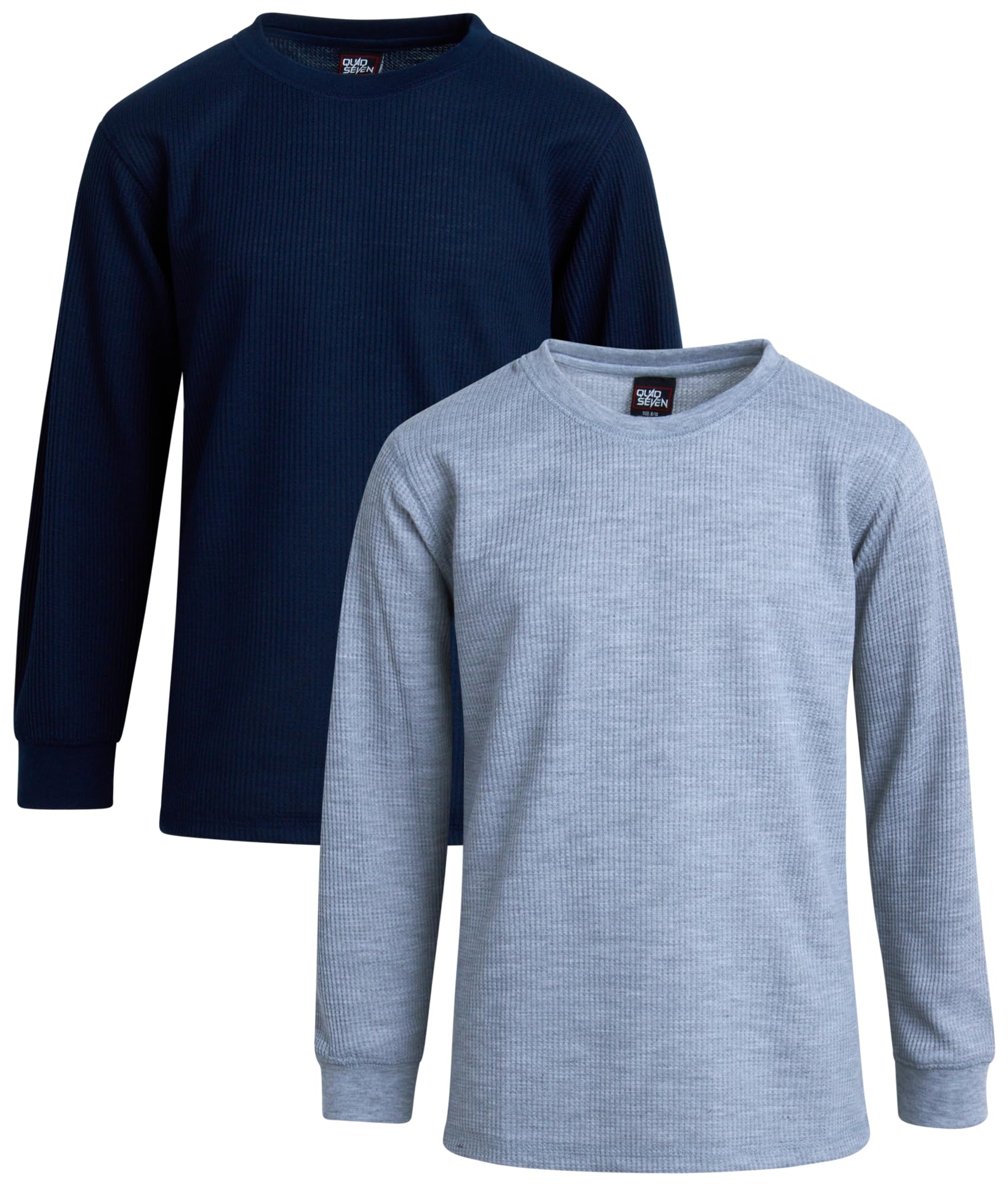 Boys' Thermal Shirt 2-Pack - Soft Waffle Knit Long Sleeve Crewneck T-Shirts for Kids (Sizes 8-18) | Warm Winter Layering & Casual School Outfits