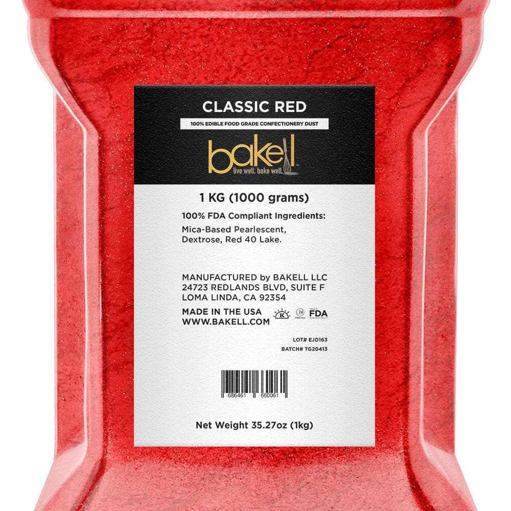 Premium Classic Red Luster Dust - 1lb Bulk Size for Cake Decorating, Candy Making & Edible Art - Food Grade Shimmer Powder for Baking, Cookies, Fondant & Chocolate Decorations