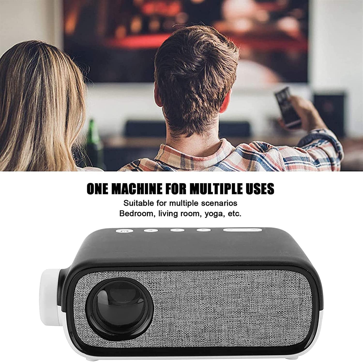 Mini LED Projector - Portable HD Video Projector for Home Theater, Movies & Gaming | Compatible with Laptop, HDMI, USB, TV & AV | Includes Remote Control | Perfect for Bedroom, Camping & Outdoor Movie Nights