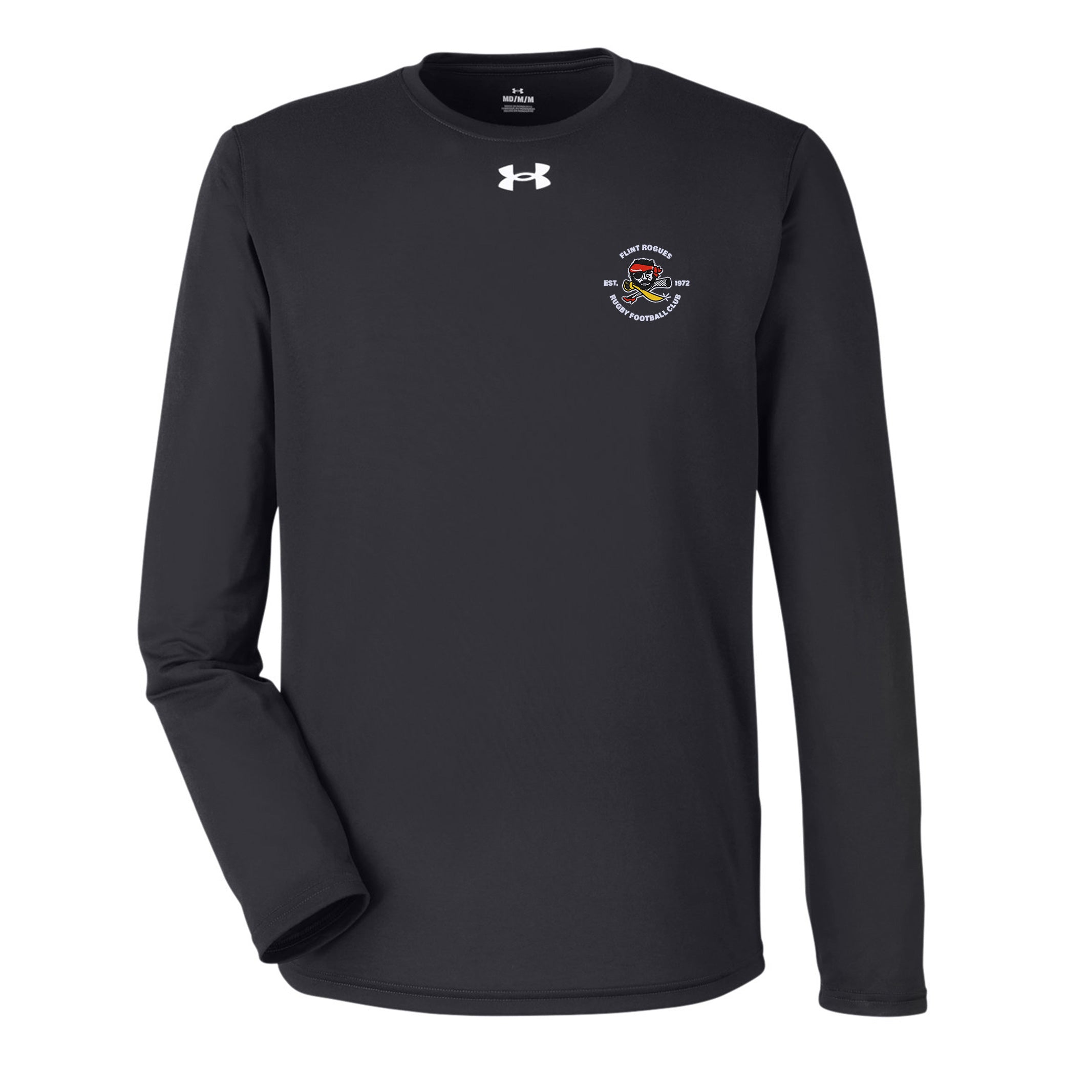 Flint Rogues RFC UA Team Tech Long Sleeve T-Shirt - Moisture Wicking Performance Shirt for Rugby Training & Outdoor Sports