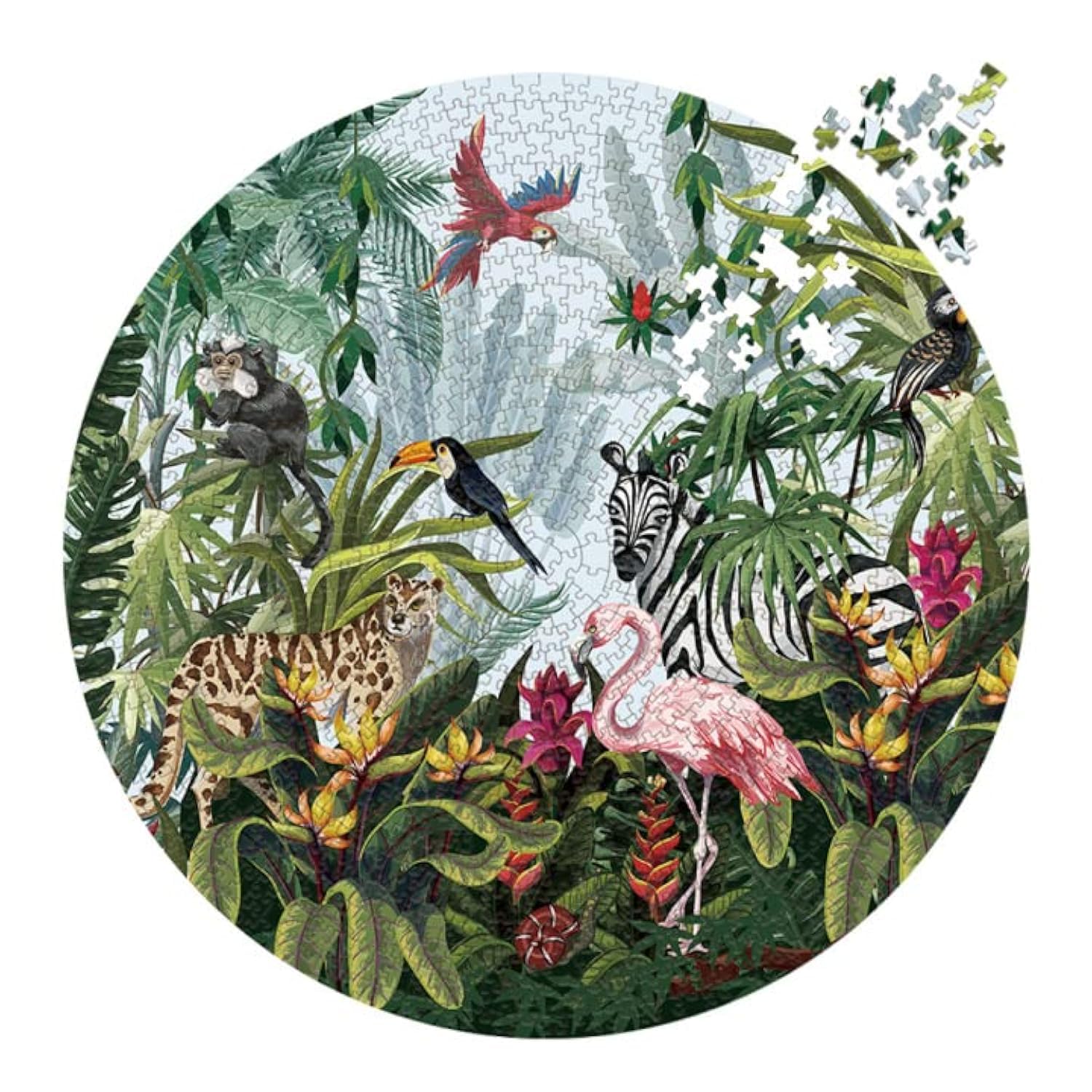 MaxRenard 1000-Piece Round Jigsaw Puzzle - Animal Party Game for Adults & Kids | Perfect for Family Game Night, Birthday Parties & Relaxation