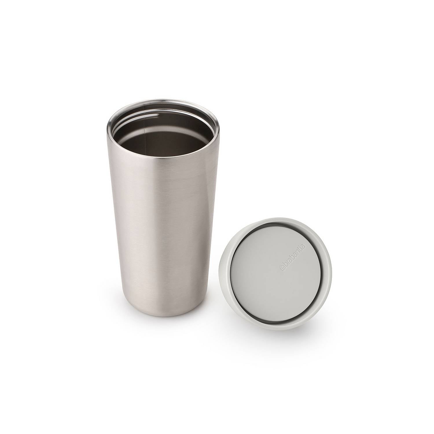 Insulated Stainless Steel Tumbler Cup - 12oz (0.36L) Medium Size, Light Grey - Perfect for Coffee, Tea & Cold Drinks at Home, Office or Travel