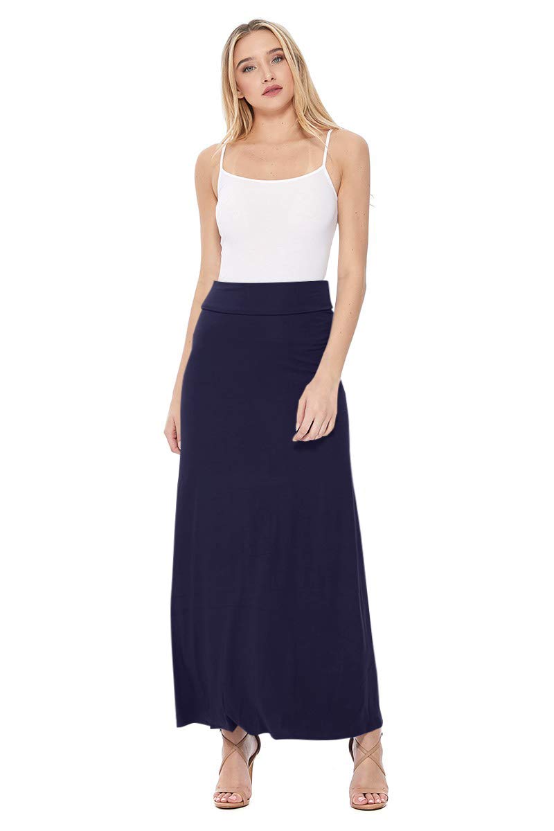 FashionJOA Women's Stretchy Flowy Maxi Skirt with Elastic Waistband - Comfortable & Stylish Summer Beach Dress for Casual Outings, Vacations & Boho Fashion