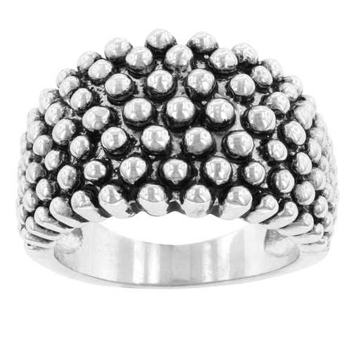 Gothic Punk Studded Metal Ring for Women & Men - Stainless Steel Spiked Band Jewelry - Perfect for Halloween, Concerts & Edgy Fashion Outfits