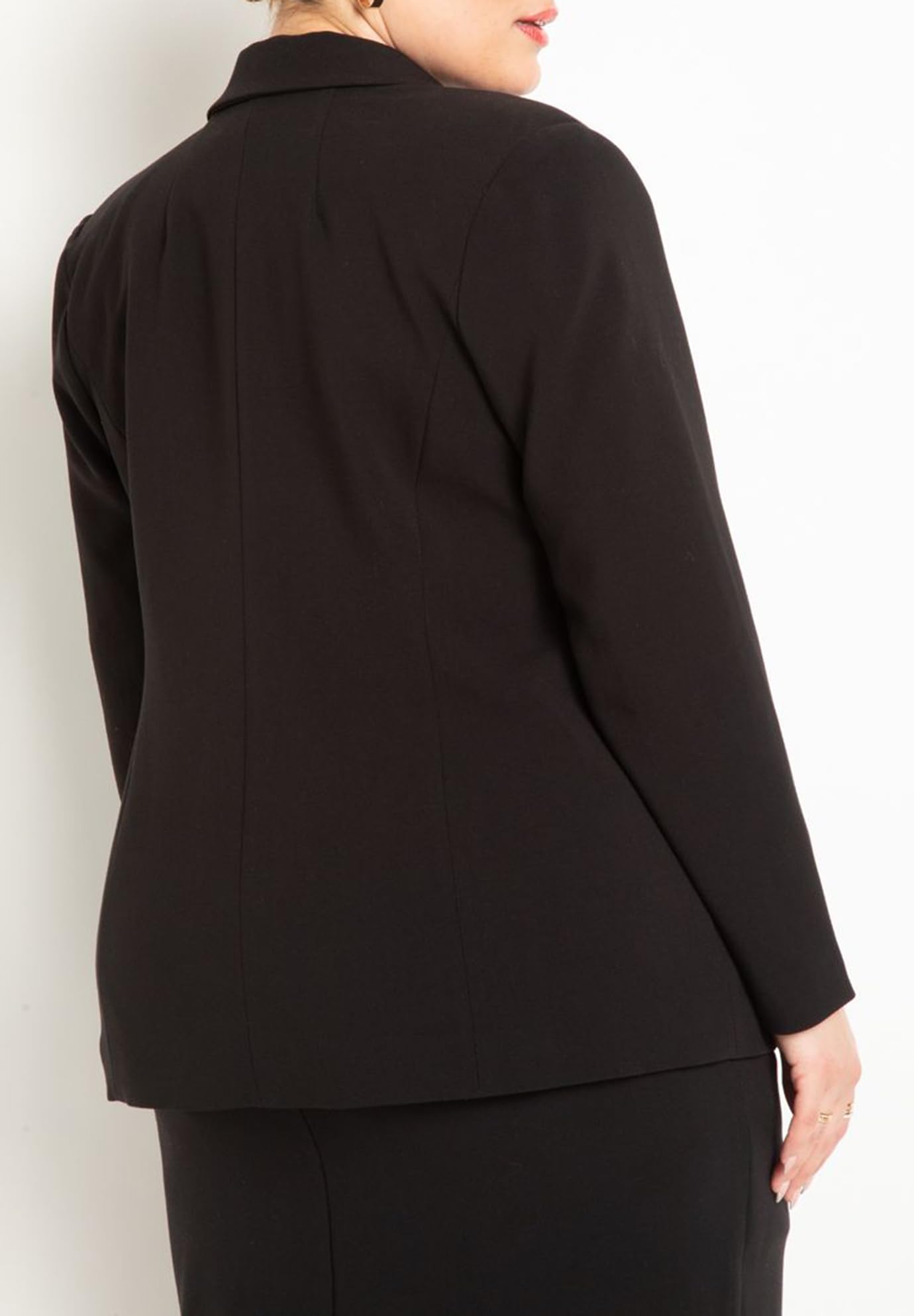 ELOQUII Women's Plus Size 365 Suit Patch Pocket Blazer - Stylish Office Wear for Professional Women | Perfect for Business Meetings, Work Attire & Formal Events