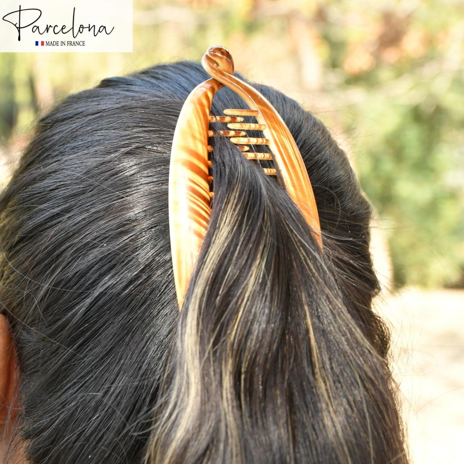 French Beige Tortoise Shell Hair Clips - 5.5