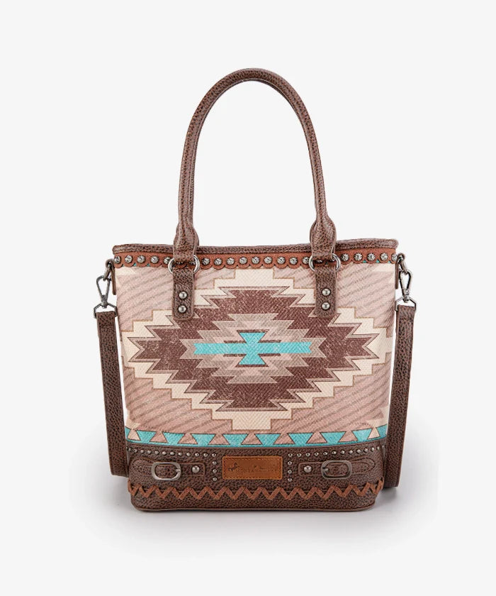 Montana West Aztec Print Concealed Carry Tote Bag Set - Stylish & Functional Handbag for Women, Perfect for Everyday Use, Travel, and Concealed Carry