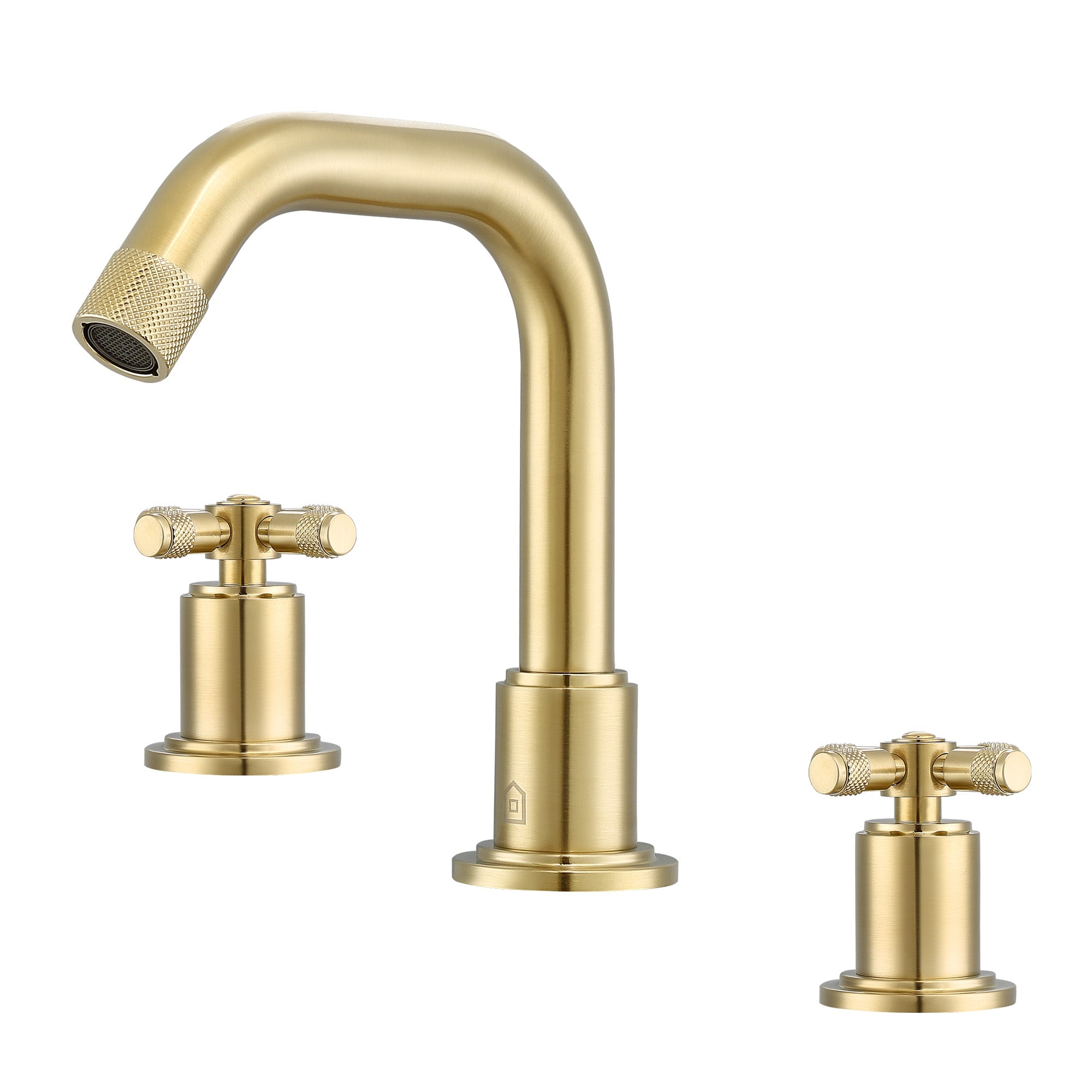 Ancona Widespread Bathroom Faucet with Cross Handle - 3 Hole Installation in Brushed Champagne Gold Finish - Perfect for Modern Bathroom Vanities and Powder Rooms