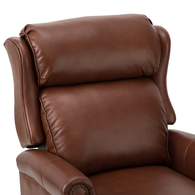 Lucina Genuine Leather Manual Recliner Chair - Handcrafted Premium Leather Living Room Furniture for Relaxation & Comfort - Perfect for Home Theater, Reading Nook, and Office Lounge