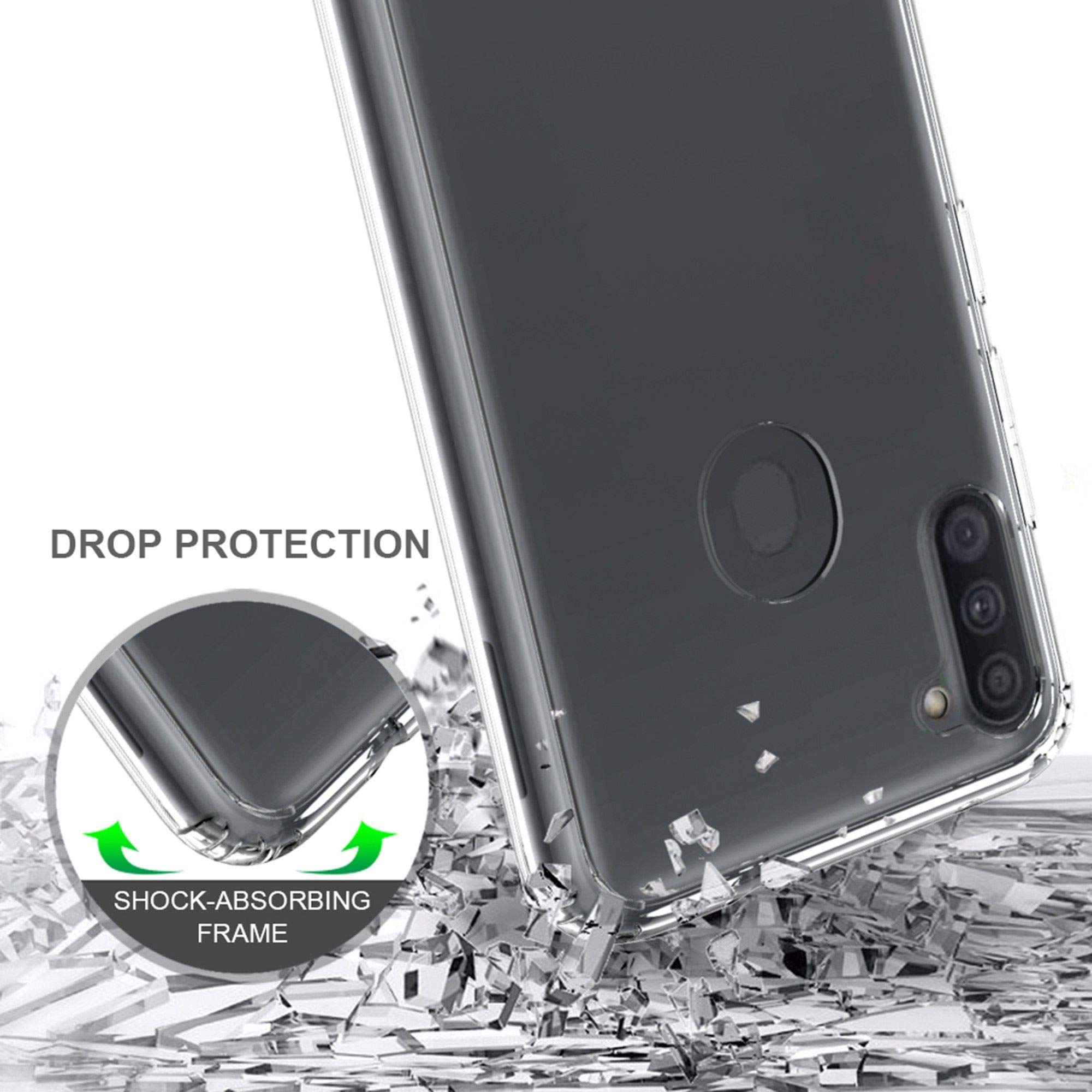 Durable Scratch-Resistant PC Back Cover with Soft Flexible Bumper - Slim Lightweight Protective Case for Samsung Galaxy A11 (Purple Hummingbirds Design) - Perfect for Daily Use, Travel & Outdoor Activities