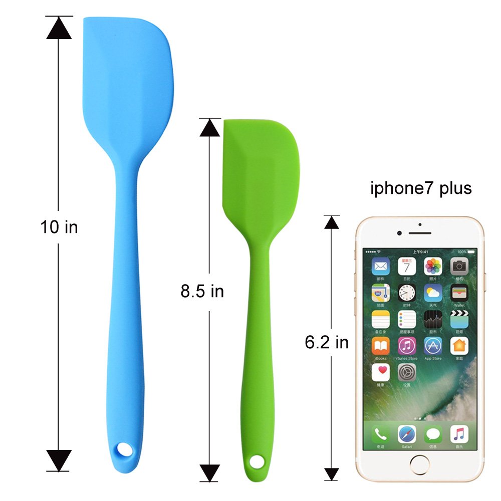 8.5 Inch Silicone Spatulas Set of 3 - Heat Resistant One-Piece Baking Spatula for Mixing, Cooking, Baking - Perfect for Cake Decorating, Cookie Dough, and Kitchen Utensils