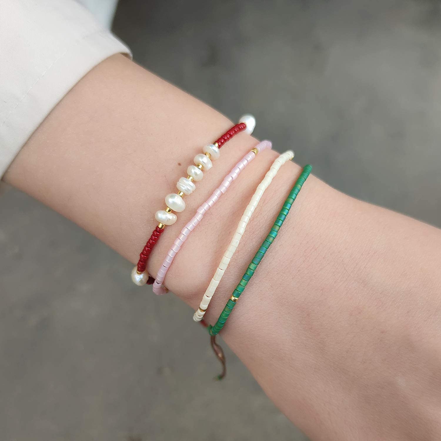 KELITCH Miyuki Crystal Adjustable Bracelet - Handmade Beaded Friendship Bracelet for Women & Girls, Perfect for Gifts, Parties & Everyday Wear