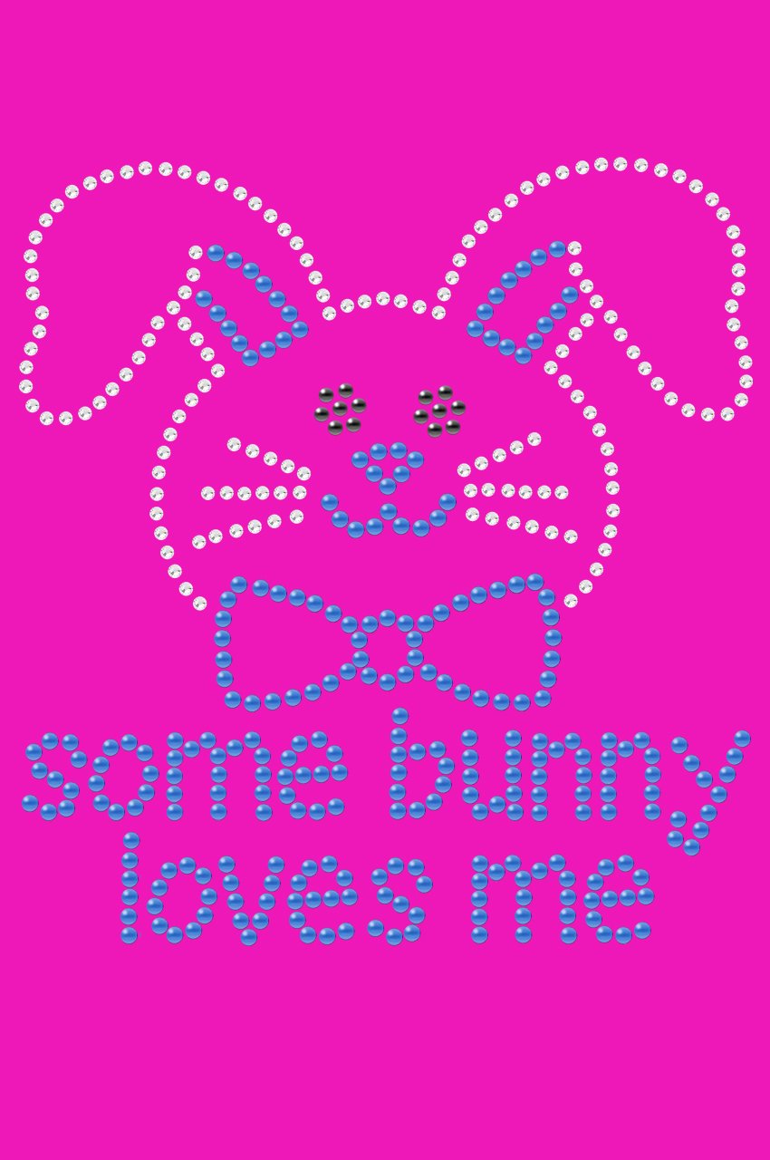 Easter Rhinestone Dog Bandana - Some Bunny Loves Me Blue Pet Bandana for Small Medium Large Dogs - Perfect for Easter Photos, Spring Walks & Holiday Parties