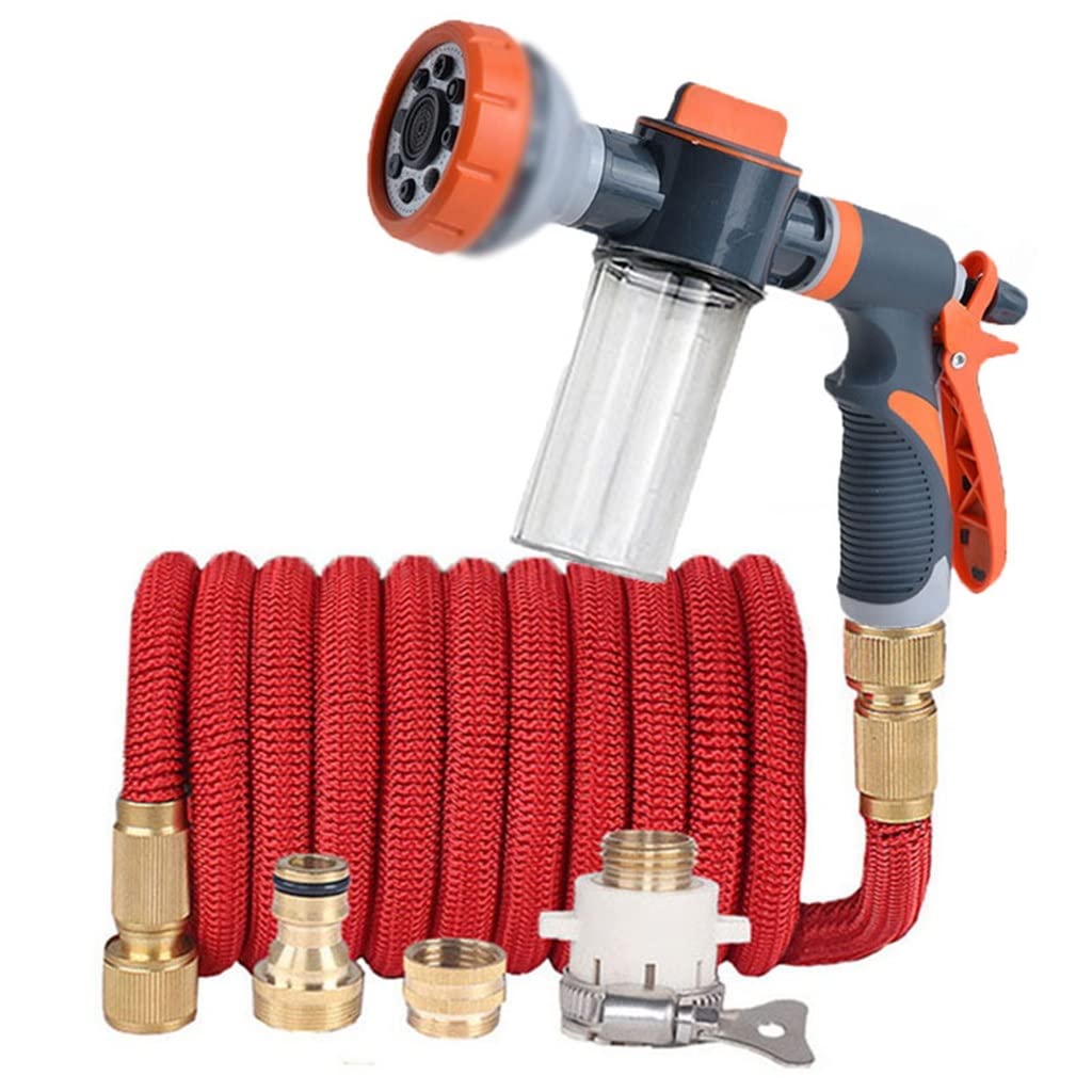 **Expandable 50ft High Pressure Garden Hose with Foam Spray Gun - Lightweight & Durable Water Pipe for Car Washing, Lawn Watering, and Outdoor Irrigation (Color: A)**