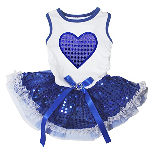 White/Blue Sequins Lace