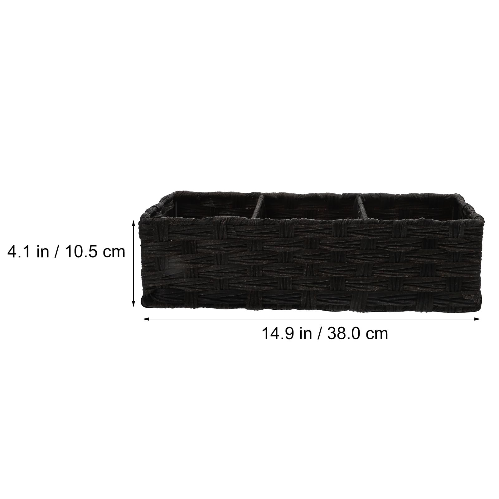 DOITOOL 3-Compartment Woven Storage Basket - Wicker Organizer for Bathroom, Kitchen, Closet & Shelves | Space-Saving Toilet Tank & Countertop Organizer for Home Decor & Storage Solutions