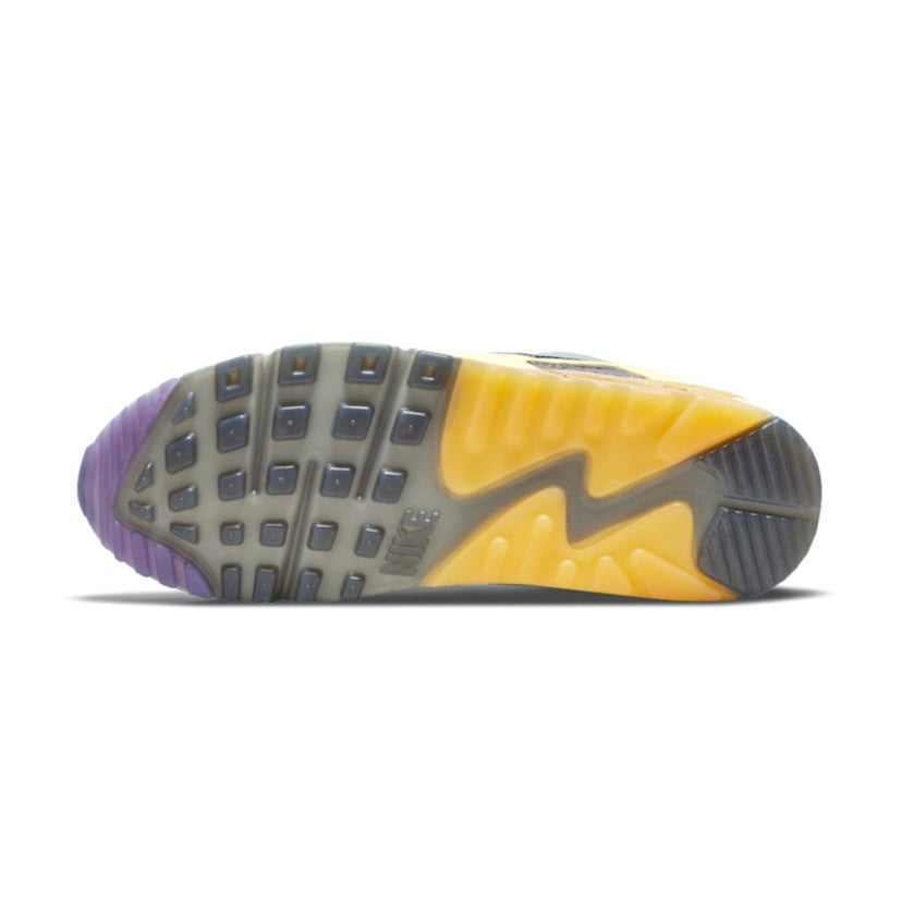 Nike Air Max 90 Men's Running Shoes - Court Purple & Lemon Colorway - Comfortable Cushioned Sneakers for Jogging, Gym Workouts & Casual Wear